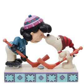 "A Surprise Smooch" Lucy & Snoopy Playing Hokey H12cm Jim Shore 6013041 *