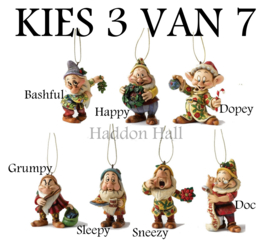 SNOW WHITE Set 3 - Kies 3 van 7 Hanging Ornament "Zeven Dwergen" Jim Shore *