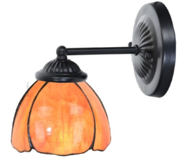 8205 * Wandlamp Zwart met Tiffany kap Ø17cm Tulipa