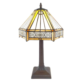 6125 * Tafellamp H50cm met Tiffany kap Ø30cm Portum