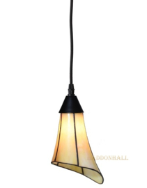 Hanglamp Textielsnoer Zwart met Tiffany kap Kleine Calla Oranje-Geel PREORDER