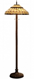 5542-9454 Vloerlamp Bruin met Tiffany kap Ø51cm Tabacco