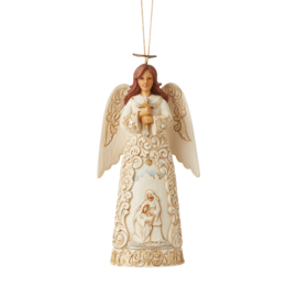 Holiday Lustre  Angel with Nativity Scene Ornament H11cm Jim Shore 6006617 * Retired
