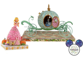 Cinderella Carriage & Cinderella & Mice , retired , both figurines signed by Jim Shore.