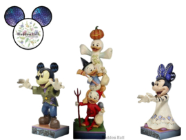 Mickey, Kwik Kwek Kwak & Minnie - Set van 3 Halloween beelden - Jim Shore retired items
