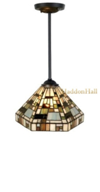 1150 Pendant Zwart met Tiffany kap Ø25cm Art Deco Green