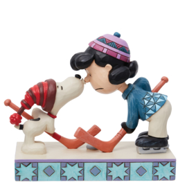 "A Surprise Smooch" Lucy & Snoopy Playing Hokey H12cm Jim Shore 6013041 *