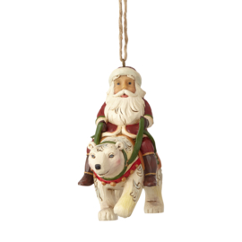 Santa Riding Polar Bear Ornament H9cm Jim Shore 6001507 * Retired