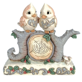 White Woodland Birds on "Joy"Sign Jim Shore 6017180
