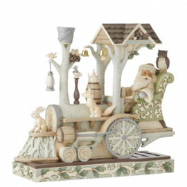 White Woodland Santa  Go Fourth And Share Joy  H18cm Jim Shore 6006580 , retired.