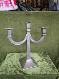 Zilvertin Kandelaar 3-knop H29cm