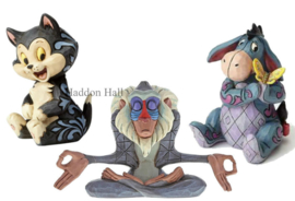 Set van 3 Jim Shore Mini-beelden Figaro, Rafiki & Eeyore *