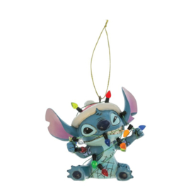 Stitch Wrapped in Christmas Lights Ornament H10cm Jim Shore 6017542