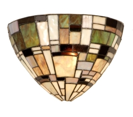 5844 * Wandlamp Tiffany B30cm  schelpmodel Art Deco Green