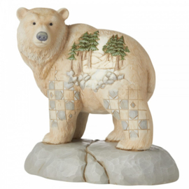 White Woodland Bear H 14cm  Wild and Free Jim Shore 6006582 retired, laatste exemplaren *