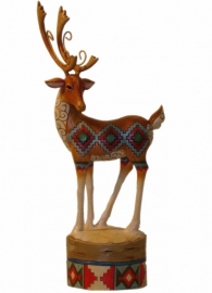 "Holiday Cheer " Lodge Reindeer Prancing H25cm JIM SHORE 4024283 retired