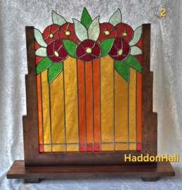 2 Paneel Tiffany op houten voet H79cm B67cm