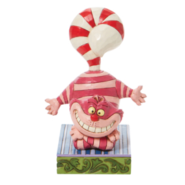 Cheshire Cat wit Candy Cane Tale - Jim Shore 6008984 retired * aanbieding