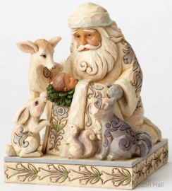 "Woodland Santa with Baby Jesus" H16,5cm Jim Shore 4053687 laatste exemplaar