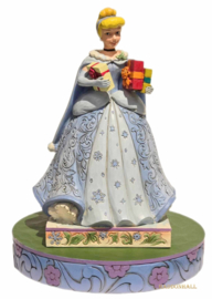 Cinderella Christmas H17cm + BASE COLOR Ø16cm Jim Shore 6007065 Kerst Cinderella Christmas  retired * beperkte voorraad