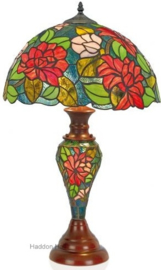 KT164 *Tafellamp Tiffany H67cm Ø40cm met verlichting in de voet Dalia