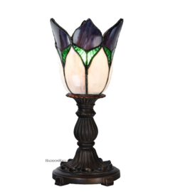 8103 Tafellamp Uplight met Tiffany kap Ø15cm Lovely Flower Purple