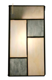 8131 ' Rozet Ø12cm met 2 Tiffany kappen 12,5 x 12cm Mondriaan