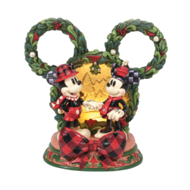 Mickey & Minnie "Magical Winter Moments" Diorama H19,5 Jim Shore 6016880FE * let op, lees de omschrijving.