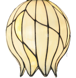 8175 Pendant Zwart met Tiffany kap Ø22cm Nature