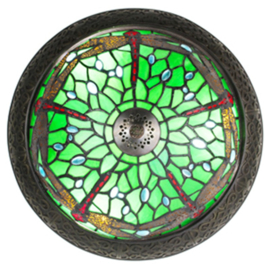 6264 * Plafonniere Tiffany met ring Ø38cm Dragonfly Green