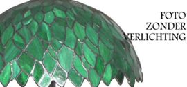 6224 * Vloerlamp Zwart H160cm met Tiffany kap Ø41cm Green Leaves