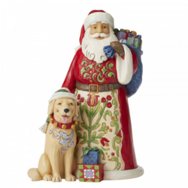 Festive, Furry Freindship -Santa with Dog - H23cm - Jim Shore 6006636