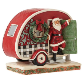 Highlan Glen Santa with Camper  * H19cm Jim Shore 6012863, retired, laatste exemplaar