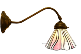 6193 410 * Wandlamp Bronskleur met Tiffany kap Ø20cm Pink Wave