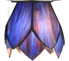 8188 * Plafonniere Spot Zwart met Tiffany kap Ø13cm Blue Lotus