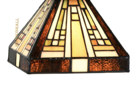 8252 Hanglamp Zwart B90cm met 2 Tiffany kappen 18x18cm Ray of Light