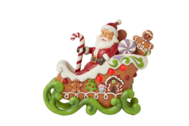 Gingerbread  Santa LED in Sled *  H16cm Jim Shore 6015409