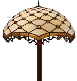 6113 * Vloerlamp H166cm met Tiffany kap Ø45cm Pearl Baroque