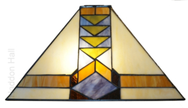 7853 Hanglamp Zwart B90cm met 2 Tiffany kappen 37x37cm Pyramide