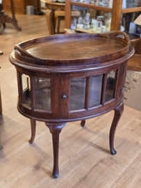 Theekastje B78cm Massief Teakhout met los dienblad Ca. 1920