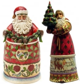 Set van 2 Kerstmannen H27cm "Beauty comes from within"&"Light of the season"
