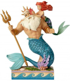 Ariel - Set van 4 beelden -Triton&Ariel , Ursula & Ariel Treasure Keeper & Flounder  Jim Shore all retired *