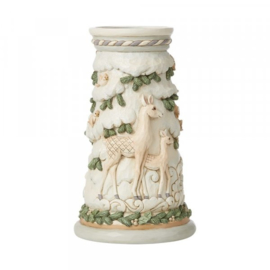 White Woodland Deer Candle Holder H24cm Jim Shore 6008871  retired , laatste exemplaar *