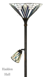 T026M Vloerlamp H178cm met 2 Tiffany kappen Ø41cm en Ø13cm Astoria