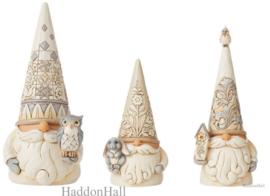 White Woodland Gnomes - Set van 3 - Jim Shore retired SUPERAANBIEDING *