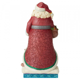 A Festive Forage H 32 cm Winter Wonderland Santa with Wreath 6004189 , uitverkocht