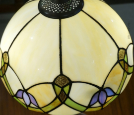 5918 Hanglamp Zwart B90cm met 2 Tiffany kappen Ø30cm Luna