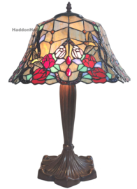 6072 * Tafellamp Tiffany H58cm Ø42cm Hummingbirds