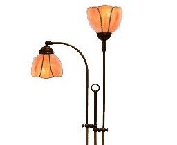 8205 * Vloerlamp met 2 Tiffany kappen Ø13cm Tulipa