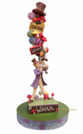 Willy Wonka & Characters Stacked Figurine H 31 cm + BASE COLOR Ø16cm Jim Shore 6013724